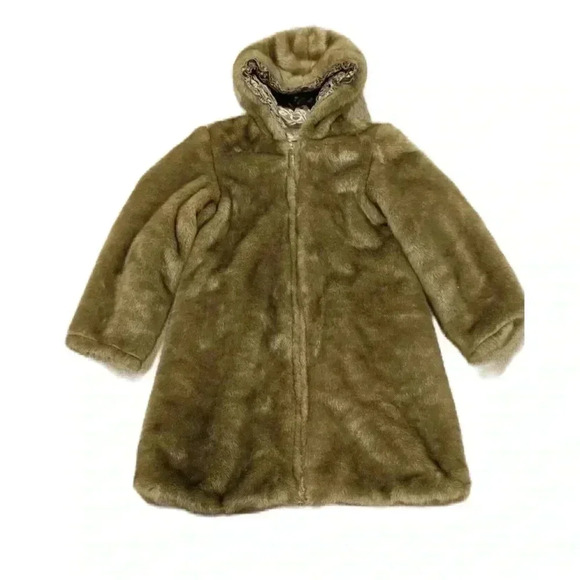 The Children’s Place Girl’s Reversible Coat Satin/ Faux Fur Sz. 10-12 - Picture 2 of 13